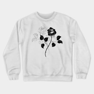 Two Roses ( Black and White ) Crewneck Sweatshirt